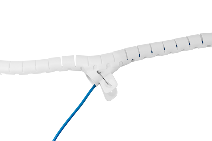 Brateck 30mm/1.2" Diameter Coiled Tube Cable Sleeve   Material Polyethylene(PE) Dimensions 1000x30mm - White thumbnail 3