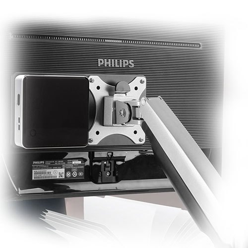 Brateck Vesa Compatible NUC mounting bracket, up to 3kg, Black colour, Steel Material, VESA Compatible, Weight Capacity:3kg thumbnail 2