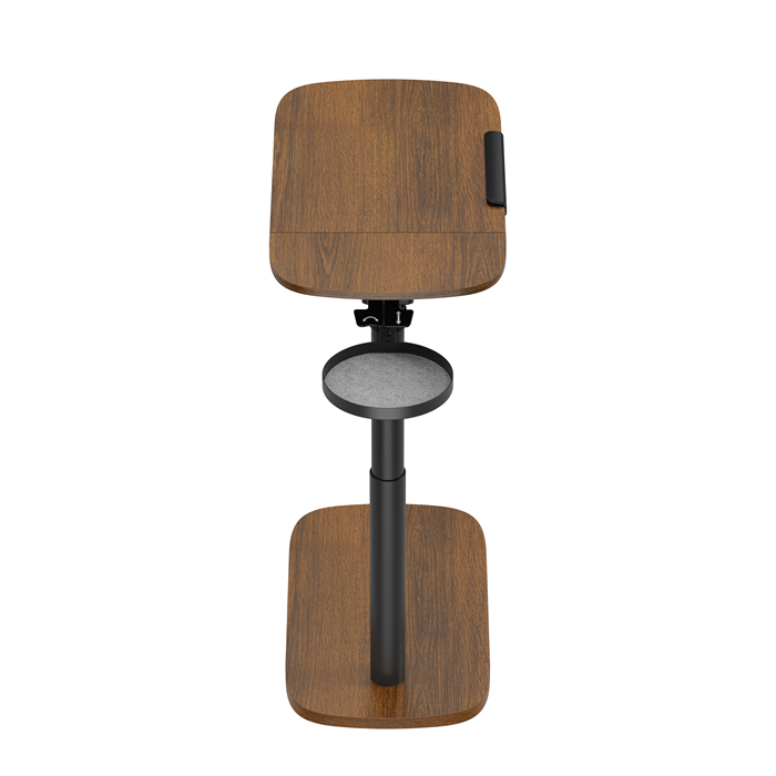 Brateck Storage-Savvy Height Adjustable Mobile Side Table, Gas-Lift Sit-Stand Desk, tabletop 723×400mm, weight capacity 10kg (Walnut) gallery 3
