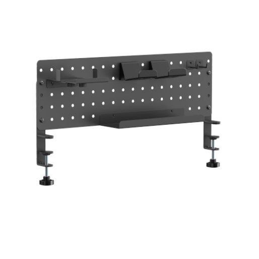 Brateck GMPB-05-02-B Clamp-on desk Pegboard Organizer with Storage Kits (Black)