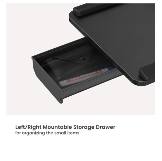 Brateck KBT11-01 Clamp-On Sit-Stand Keyboard Tray with Wrist Rest & Storage Drawer (Black) thumbnail 2