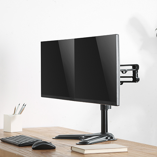 Brateck Dual Free Standing Monitor Premium Articulating Aluminum Monitor Stand Fit Most 17"-32" Monitors Up to 8kg per screen VESA 75x75/100x100 thumbnail 4