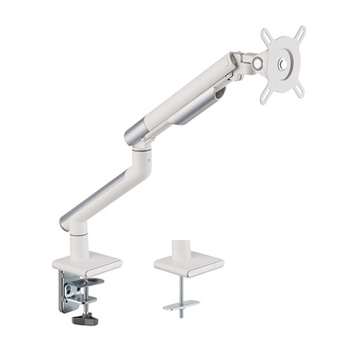 Brateck Single Monitor Premium Slim Aluminum Spring-Assisted Monitor Arm Fix Most 17"-32" Monitor Up to 9kg per screen VESA 75x75/100x100 - White