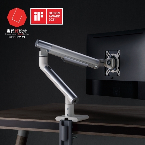 Brateck Single Monitor Premium Slim Aluminum Spring-Assisted Monitor Arm Fix Most 17"-32" Monitor Up to 9kg per screen VESA 75x75/100x100 - White gallery 3