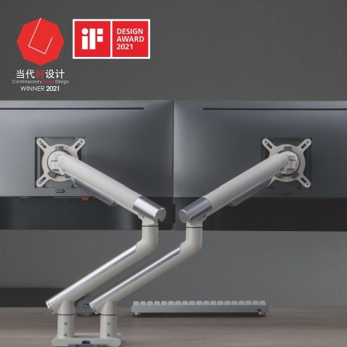 Brateck Dual Monitor Premium Slim Aluminum Spring-Assisted Monitor Arm Fix Most 17"-32" Monitor Up to 9kg per screen VESA 75x75/100x100 (Grey) thumbnail 3
