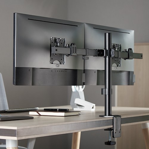 Brateck Pole Mount Dual-Screen Monitor Mount Fit Most 17"-32" Monitors, Weight Capacity (per screen): 9kg VESA 75x75/100x100 thumbnail 2