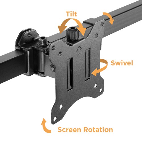 Brateck Pole Mount Dual-Screen Monitor Mount Fit Most 17"-32" Monitors, Weight Capacity (per screen): 9kg VESA 75x75/100x100 thumbnail 3
