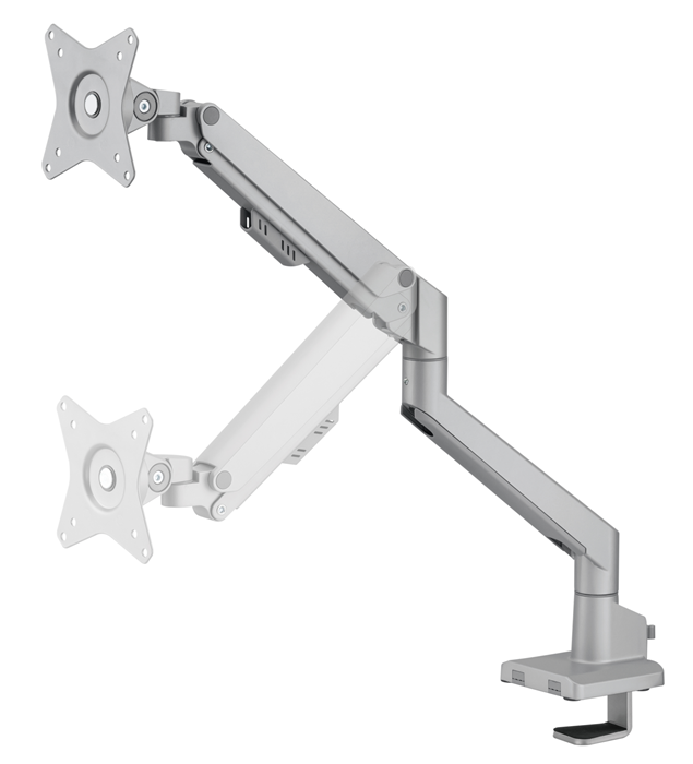 Brateck Single Monitor Thin Gas Spring Monitor Arm Fit Most 17"-32" Monitors, Up to 9kg per screen VESA 75x75/100x100 Matte Silver thumbnail 2