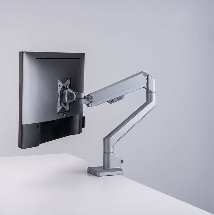 Brateck Single Monitor Thin Gas Spring Monitor Arm Fit Most 17"-32" Monitors, Up to 9kg per screen VESA 75x75/100x100 Matte Silver thumbnail 3