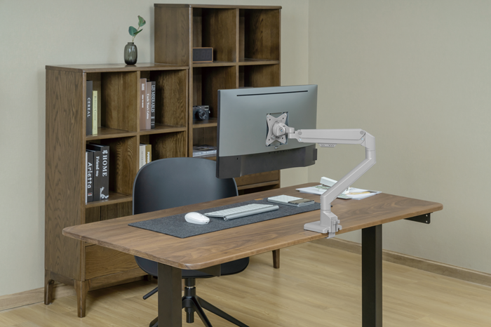 Brateck Single Monitor Thin Gas Spring Monitor Arm Fit Most 17"-32" Monitors, Up to 9kg per screen VESA 75x75/100x100 Matte Silver thumbnail 4