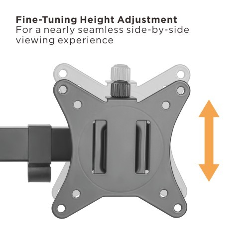 Brateck Dual-Monitor Steel Articulating Monitor Mount Fit Most 17"-32" Monitor Up to 20KG VESA 75x75,100x100(Black)(NEW) thumbnail 3