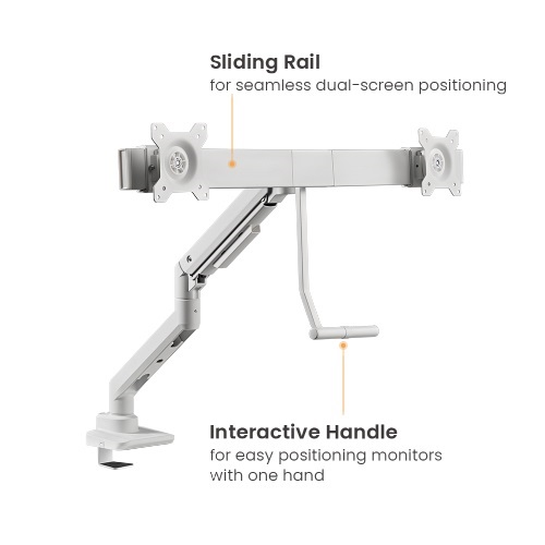 Brateck Fabulous Desk-Mounted Heavy-Duty Gas Spring Monitor Arm Fit Most 17"-49" Monitor Up to 20KG VESA 75x75,100x100 (Black) （LS） thumbnail 3