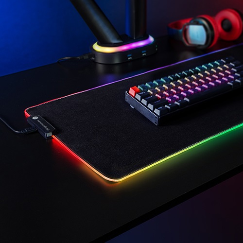 Brateck Large RGB Gaming  Mouse PAD, 800x300x4mm, reduces resistance and ensure easy mouse movements thumbnail 4