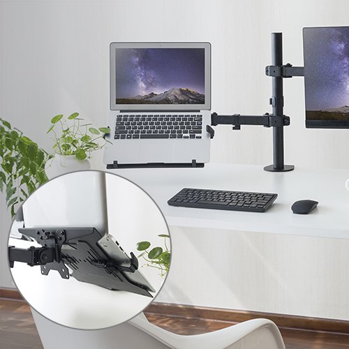 Brateck Steel Laptop Holder Fits10"-15.6" for most desk mounts with standard 75x75/100x100 VESA plate thumbnail 2