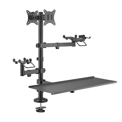 Brateck POS Mounting Solution For Dual Screens (with keyboard tray), Fit Screen Size:17"-32"m, Weight Capacity (per screen): 9kg